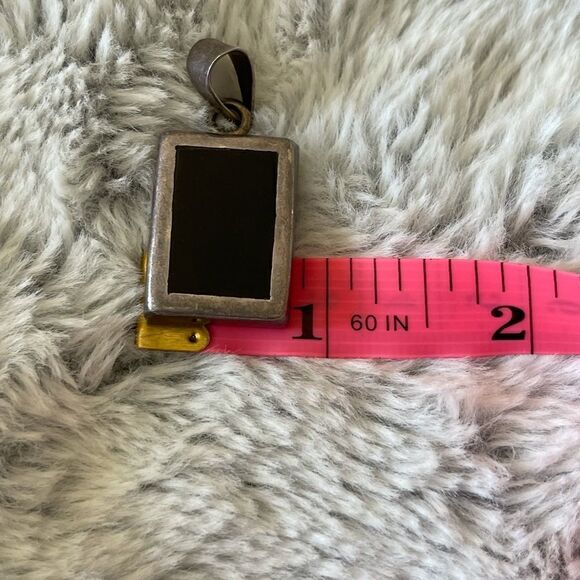 Vintage mexico 925 sterling onyx charm - Picture 8 of 9